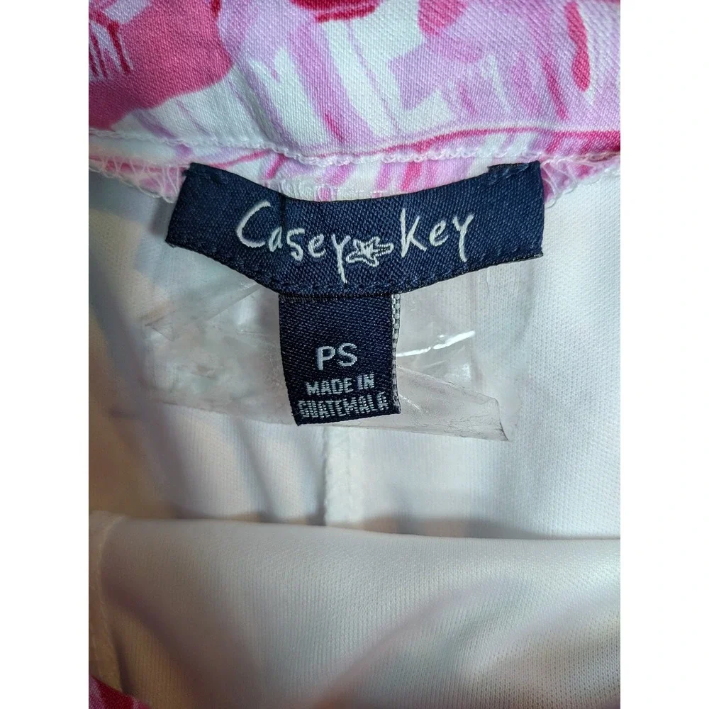 Casey‎ Key Pink Palm Leaf Scalloped Hem Skort Petite Small Tropical Resort Mini